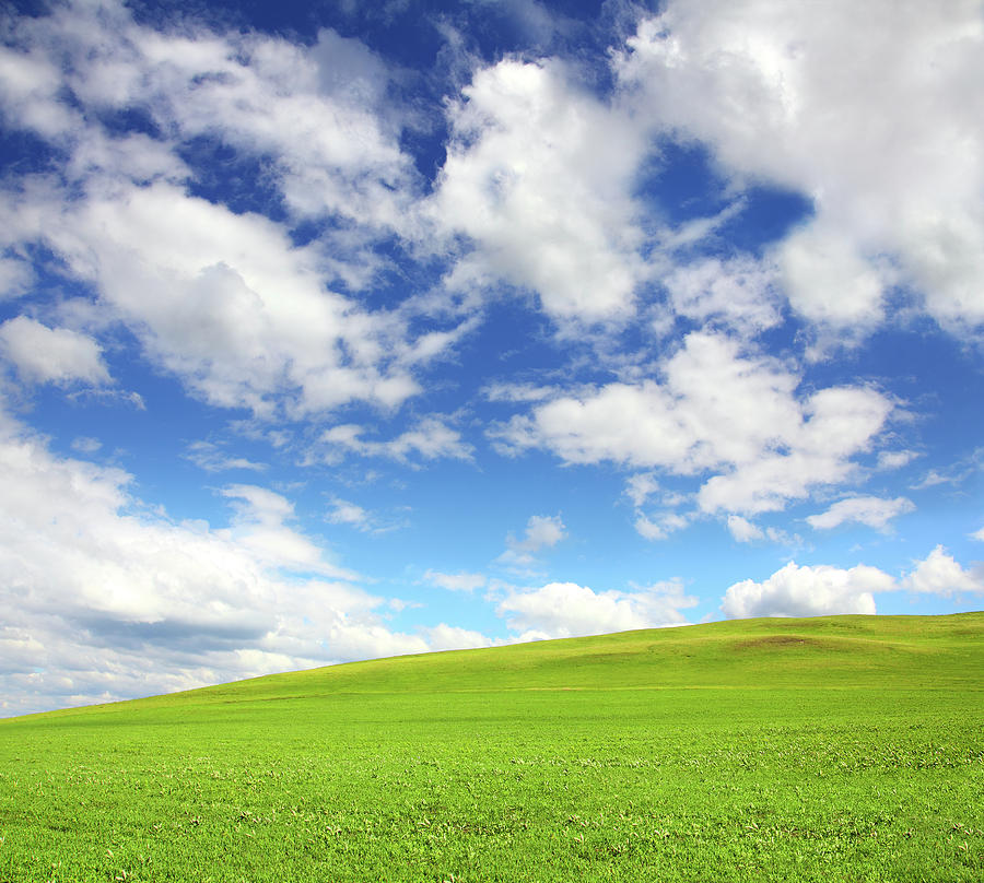Green Hill With Grass Under Sky #1 Photograph by Mikhail Kokhanchikov