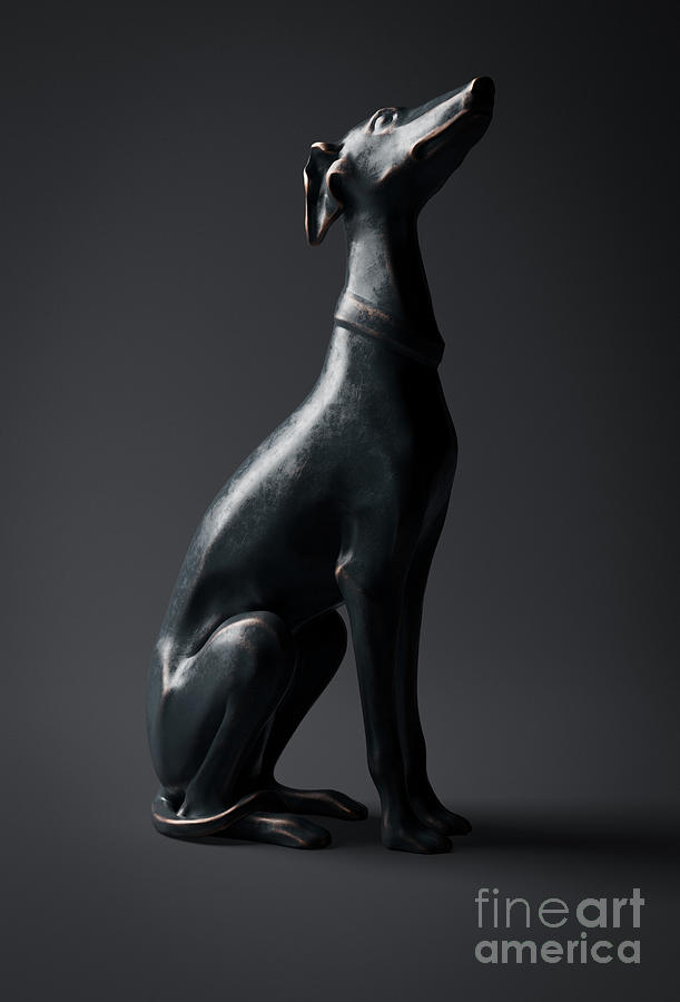 Dog Digital Art - Greyhound Sculpture Pose #1 by Allan Swart