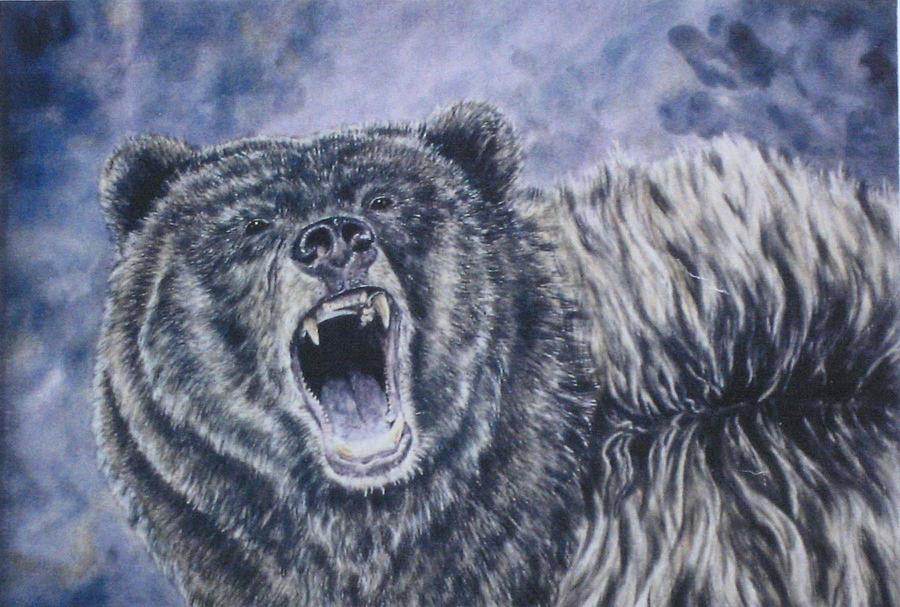 Grizzly Painting by Elaine Booth-Kallweit | Fine Art America