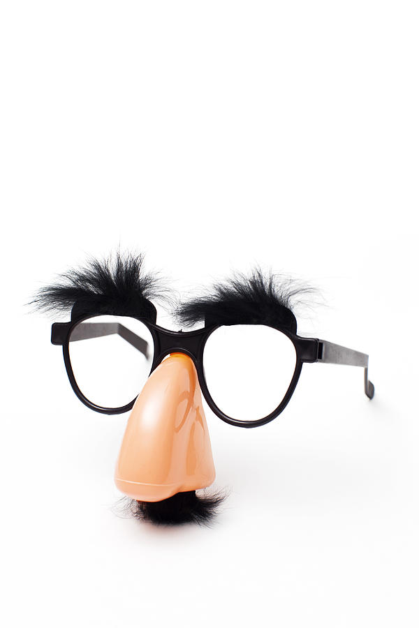 Groucho Marx novelty glasses on a white background #1 Photograph by Epoxydude