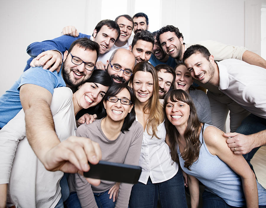 Group of friends doing a selfie #1 Photograph by Orbon Alija