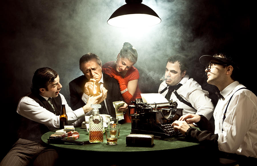Group Of Gangsters Playing Poker In A Vintage Room #1 Photograph by ZoneCreative