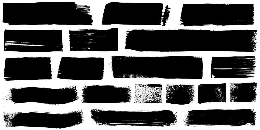 Grunge black paint marker strokes vector #1 Drawing by Enjoynz