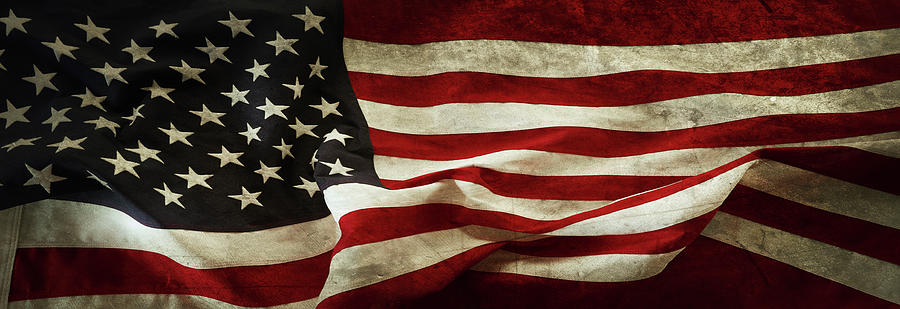 Grunge USA flag  #1 Photograph by Les Cunliffe
