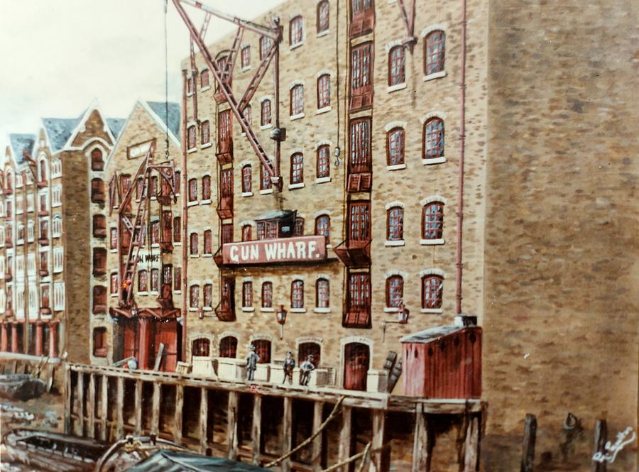 Gun Wharf Wapping from The River Thames #1 Painting by Mackenzie Moulton