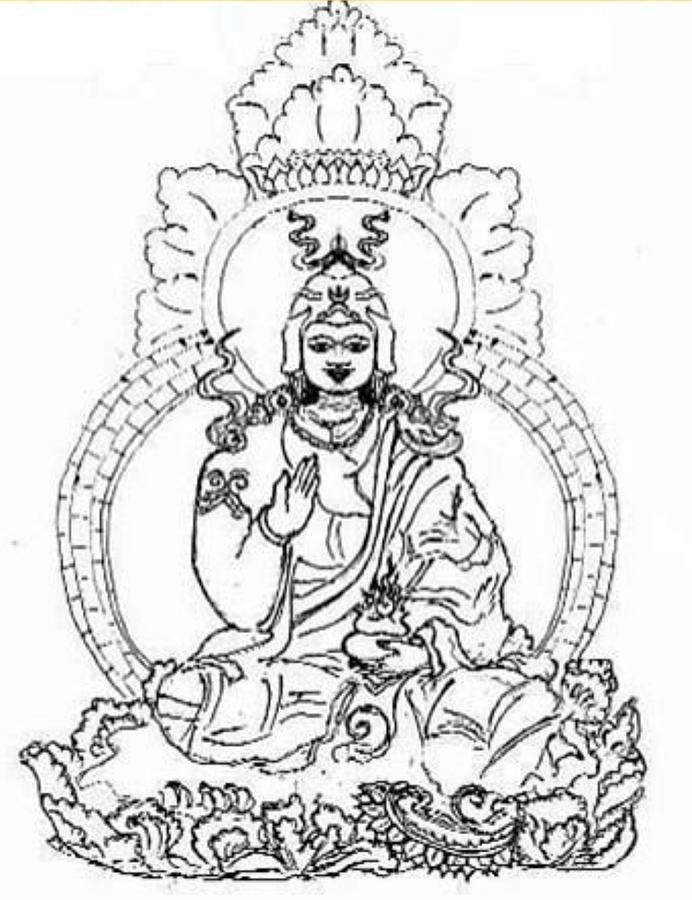 Guru Padmasambhava Drawing By Goutam Bhattacharyya - Fine Art America