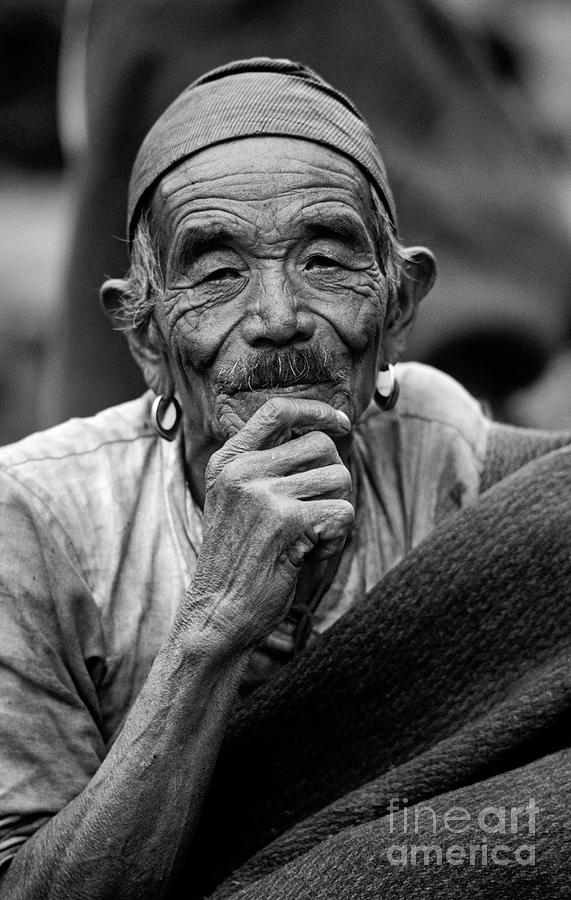 Gurung Man in blanket - Nepal  #1 Photograph by Craig Lovell
