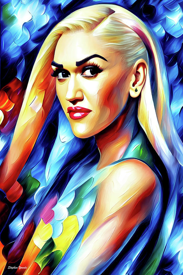 Unique Digital Art - Gwen Stefani #1 by Stephen Younts