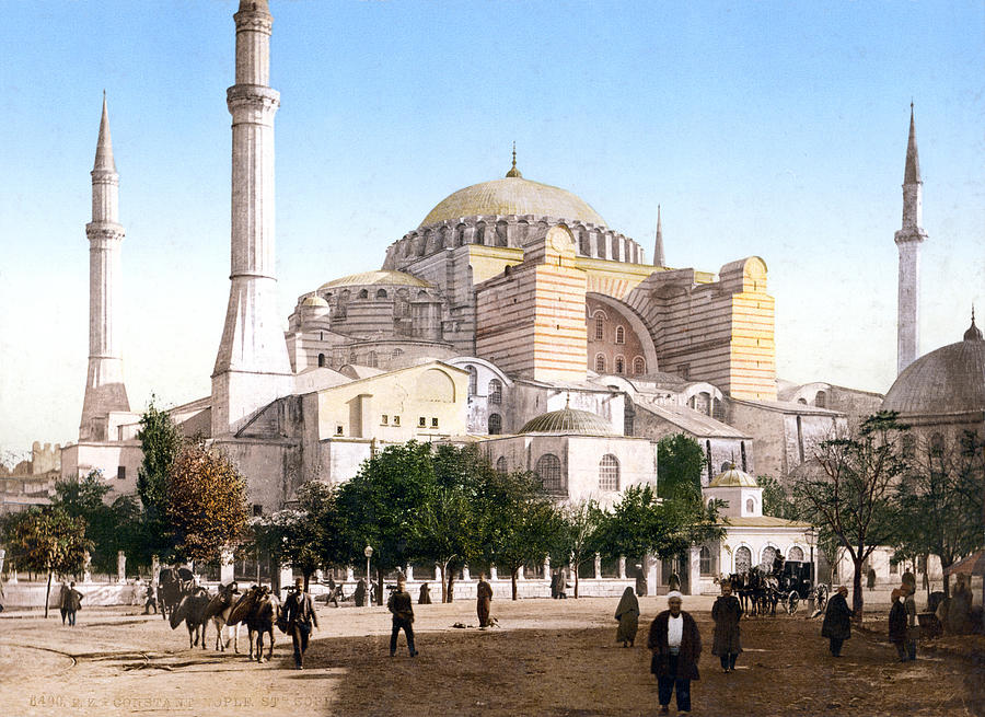 Hagia Sophia, Constantinople, Turkey, ca. 1897 #1 Painting by Artistic Rifki