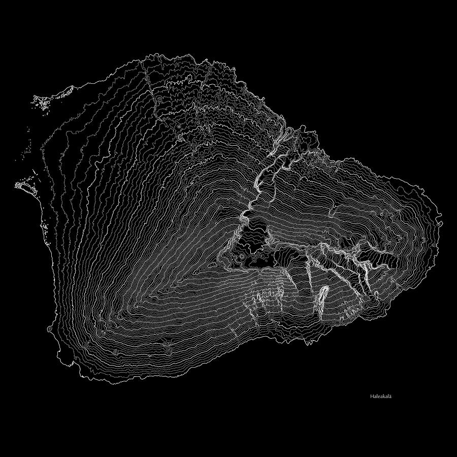 Haleakala Art Print Contour Map Of Haleakala In Hawaii USA Digital Art   1 Haleakala Art Print Contour Map Of Haleakala In Hawaii Usa Jurq Studio 