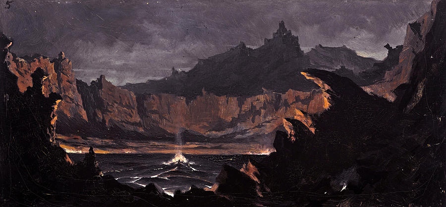 Halemaumau #2 Painting by Jules Tavernier