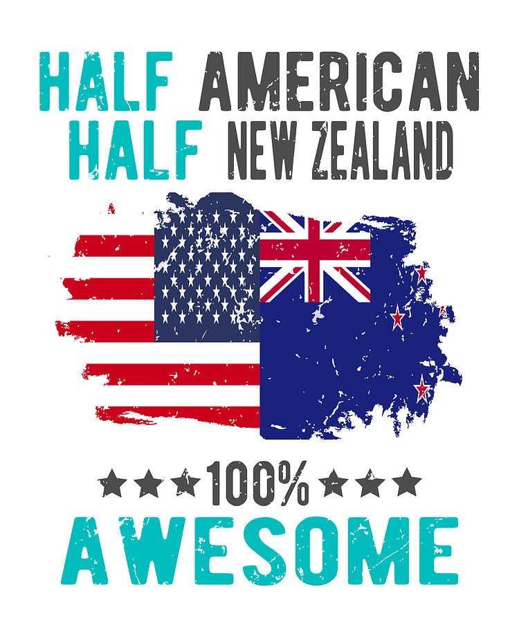 Half American Half New Zealand Digital Art by Manuel Schmucker | Pixels