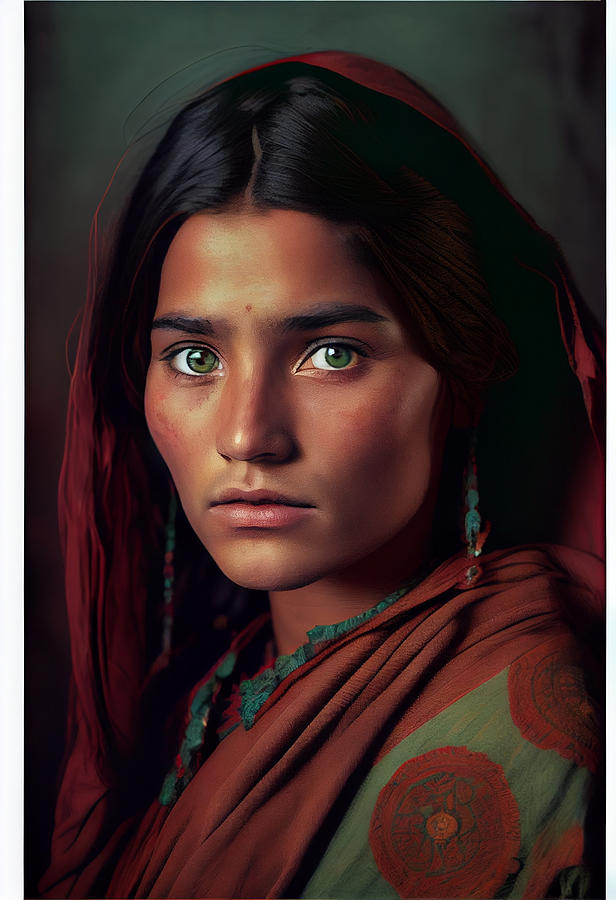 half body portrait of beautiful American Indian by Asar Studios ...