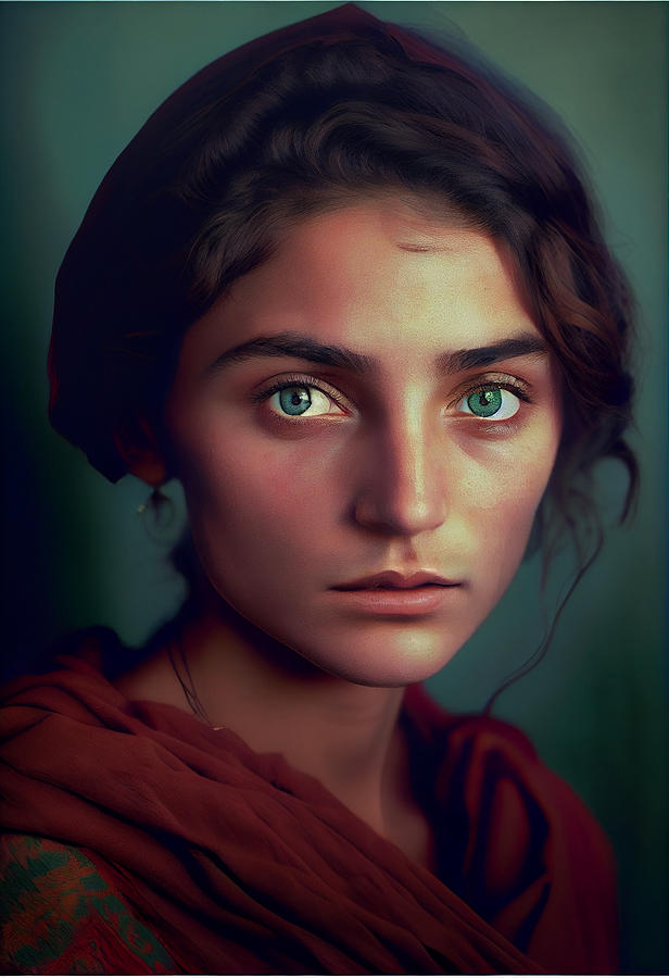 half body portrait of beautiful Armenian young by Asar Studios Painting ...