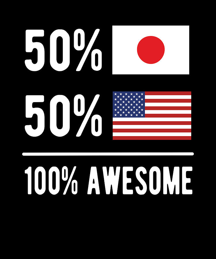 Half Japanese Half American Flag Japan USA Flag Digital Art by Madeby JSRG