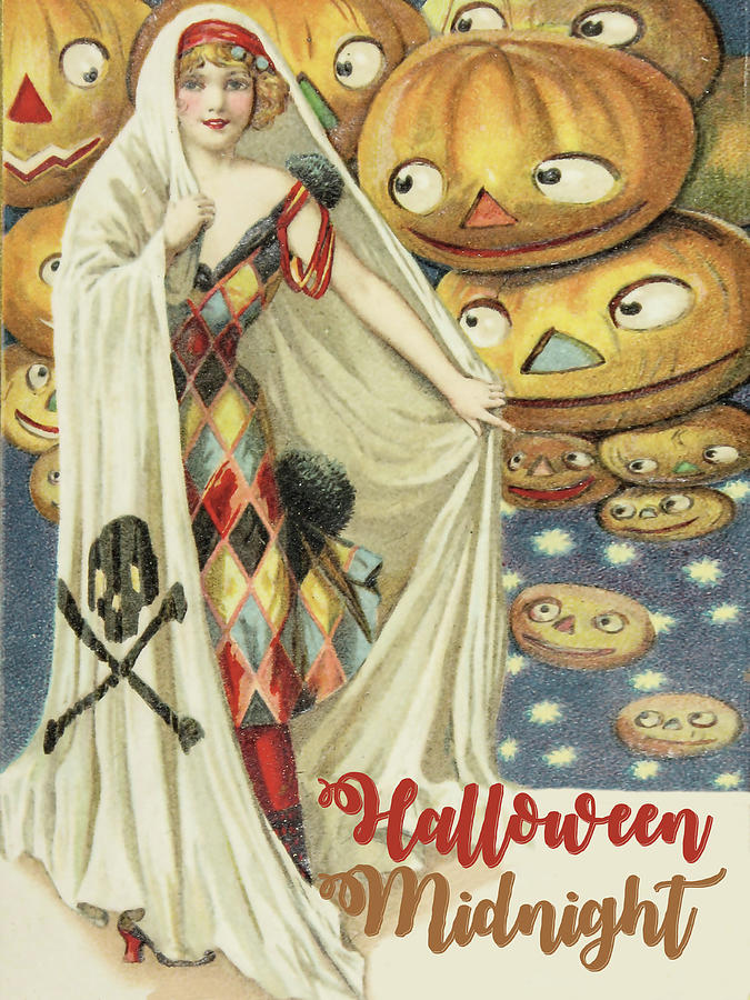 Pumpkin Digital Art - Halloween Party Girl #1 by Long Shot