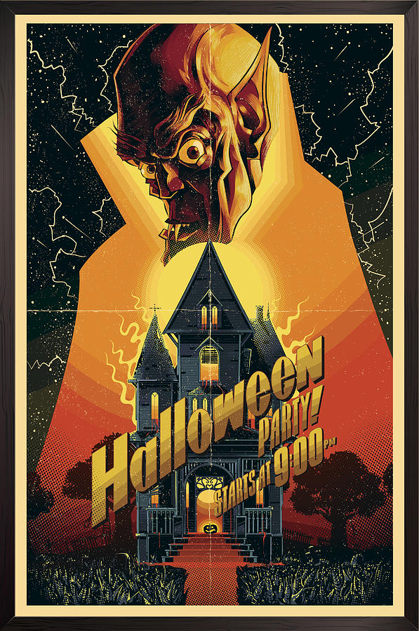 Halloween poster #1 Drawing by Man_Half-tube
