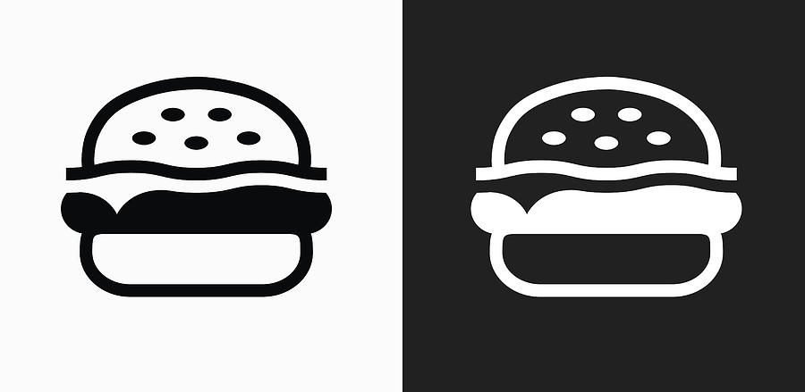 Hamburger Icon on Black and White Vector Backgrounds #1 Drawing by Bubaone