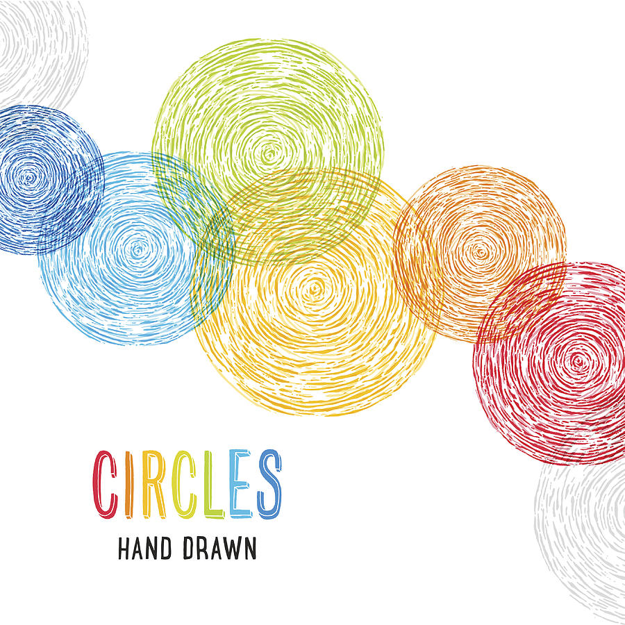 Hand Drawn Circles Background #1 Drawing by Aleksandarvelasevic