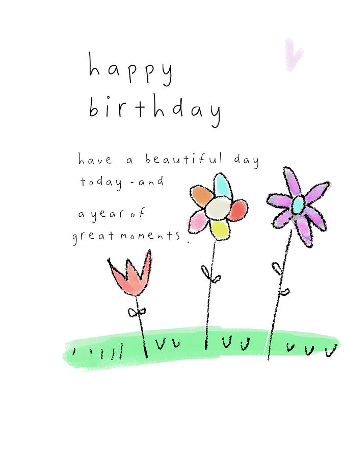Happy Birthday Flowers #1 Digital Art by Ashley Rice