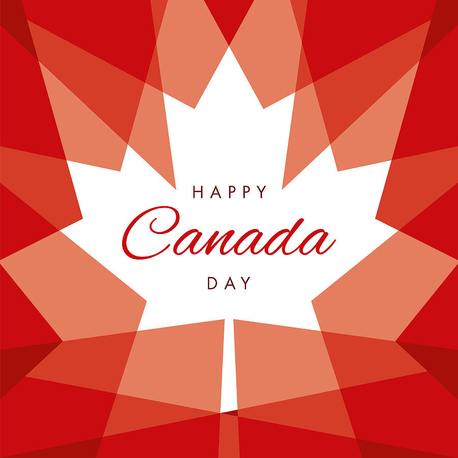Happy Canada Day Greeting Card #1 Drawing by Discan