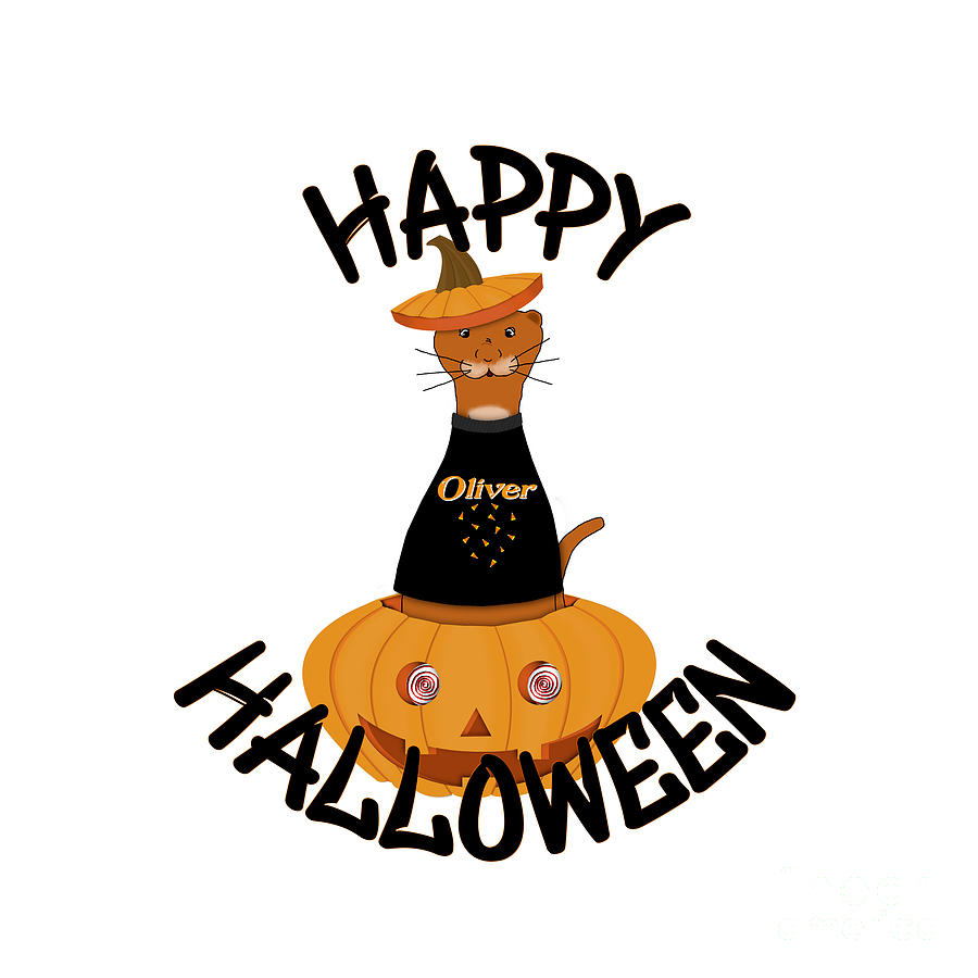 Happy Halloween Oliver #2 Digital Art by Colleen Cornelius