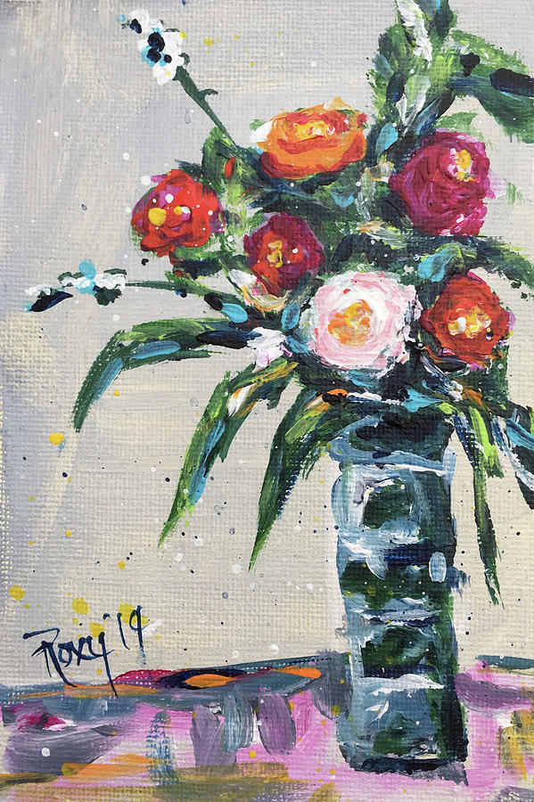 Happy Little Roses Painting by Roxy Rich