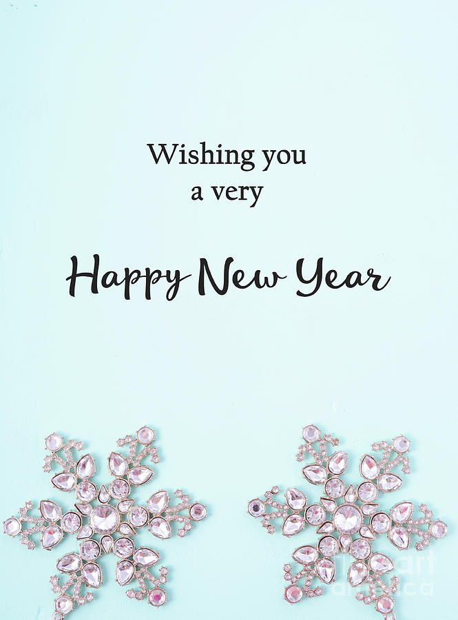 Happy New Year Greetings on Decorated Background. #1 Photograph by Milleflore Images