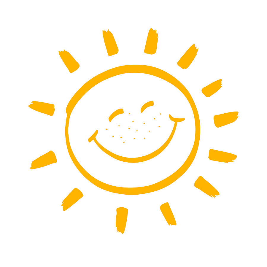 Happy smiling sun #1 Drawing by Ulimi