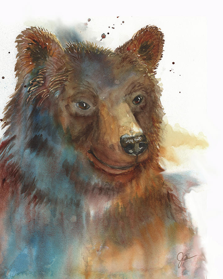 Happy the Bear #2 Painting by Jeanette Mahoney