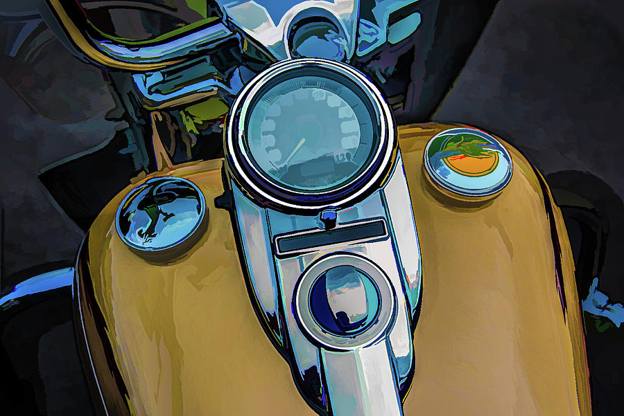 Harley-Davidson in acrylic #1 Photograph by Alan Goldberg
