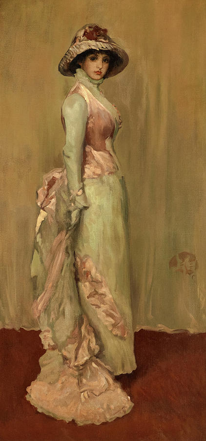 James Abbott Mcneill Whistler Painting - Harmony in Pink and Gray, Portrait of Lady Meux #1 by James Abbott McNeill Whistler