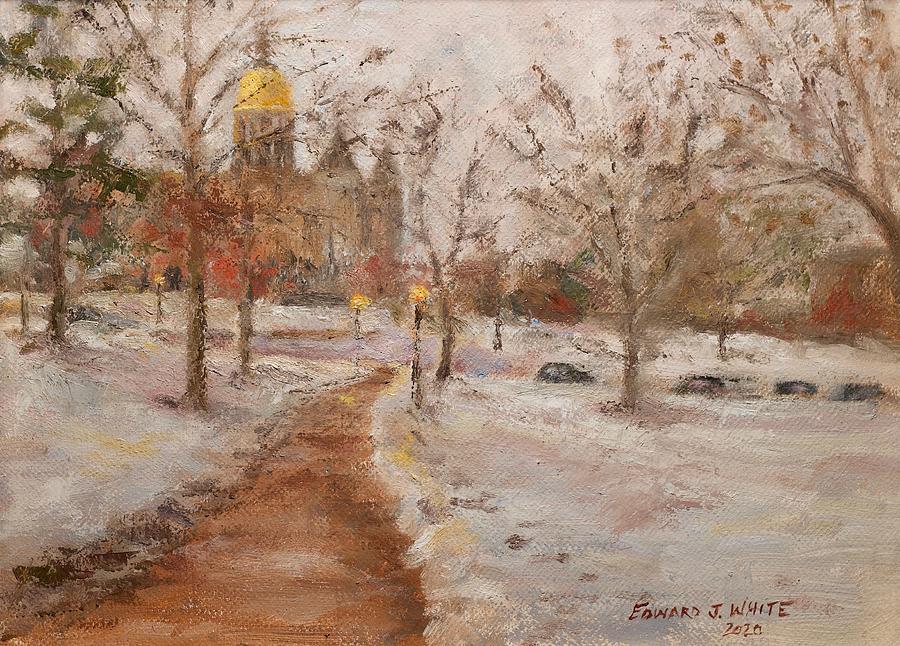 Hartford Capitol Snow #1 Painting by Edward White