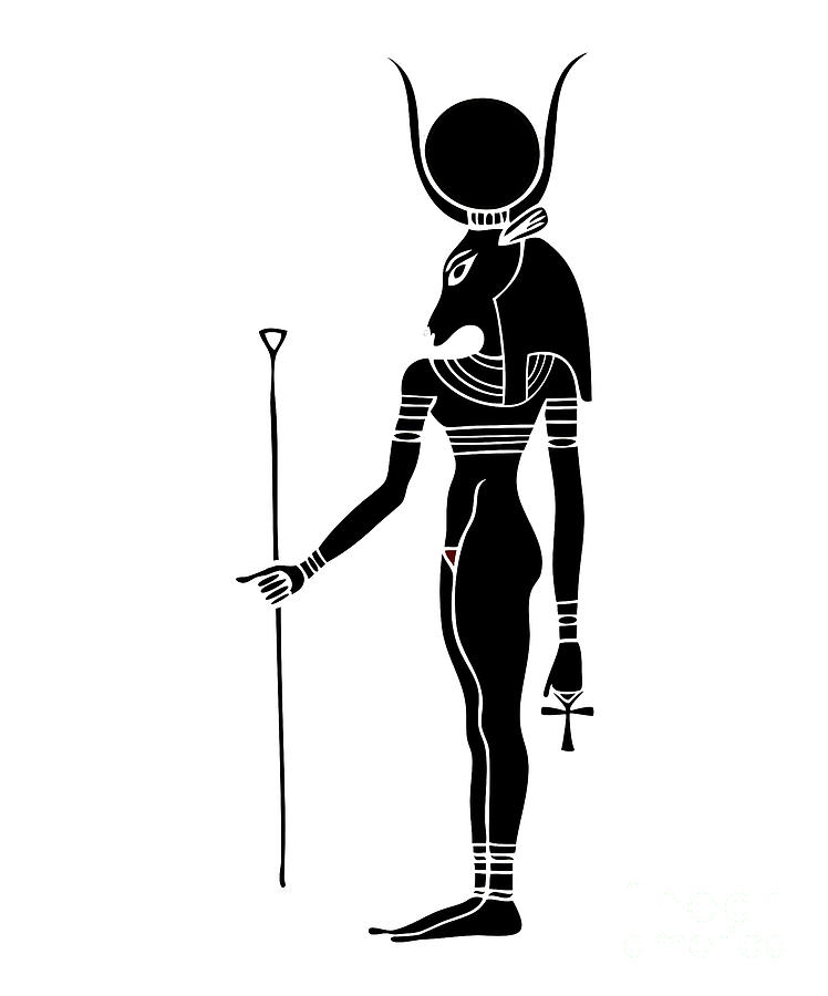 Hathor - Goddess of the Ancient Egypt #1 Drawing by Michal Boubin