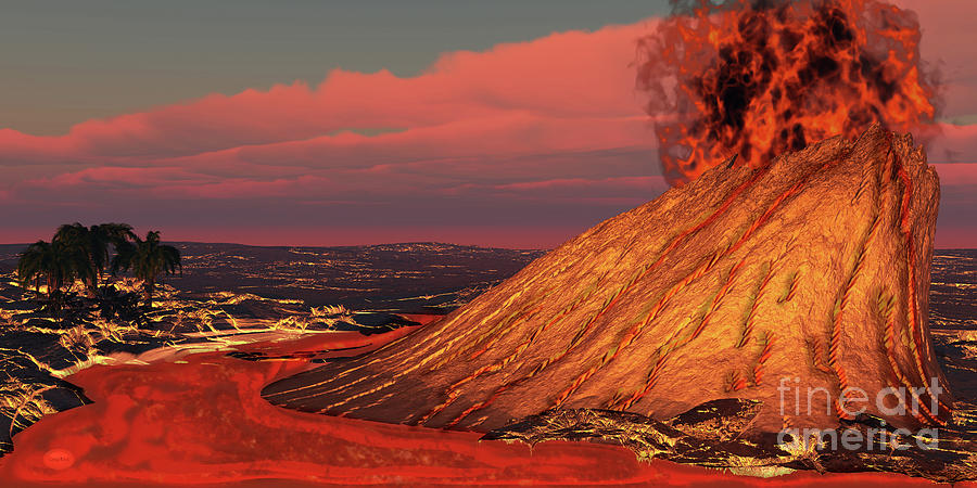 Hawaii Volcano #1 Digital Art by Corey Ford
