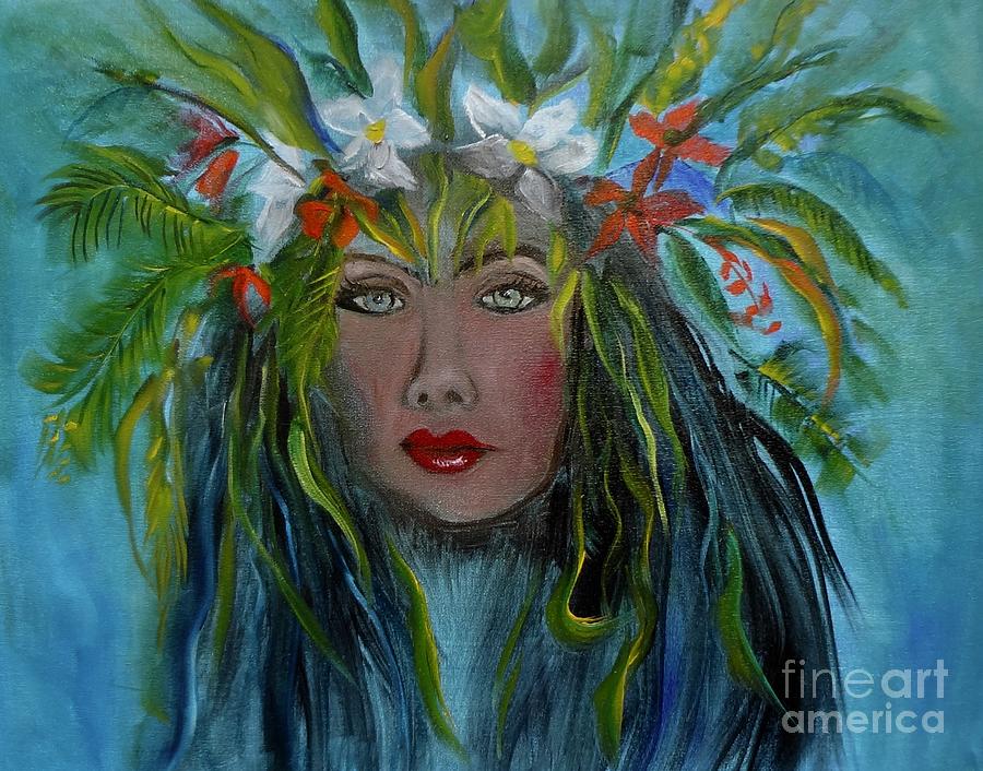 Hawaiian Hula Dancer Painting by Jenny Lee