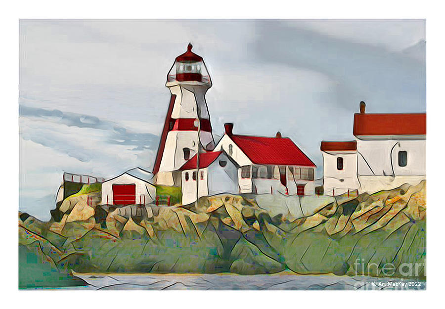 Head Harbour Lighthouse, Campobello, NB #2 Digital Art by Art MacKay