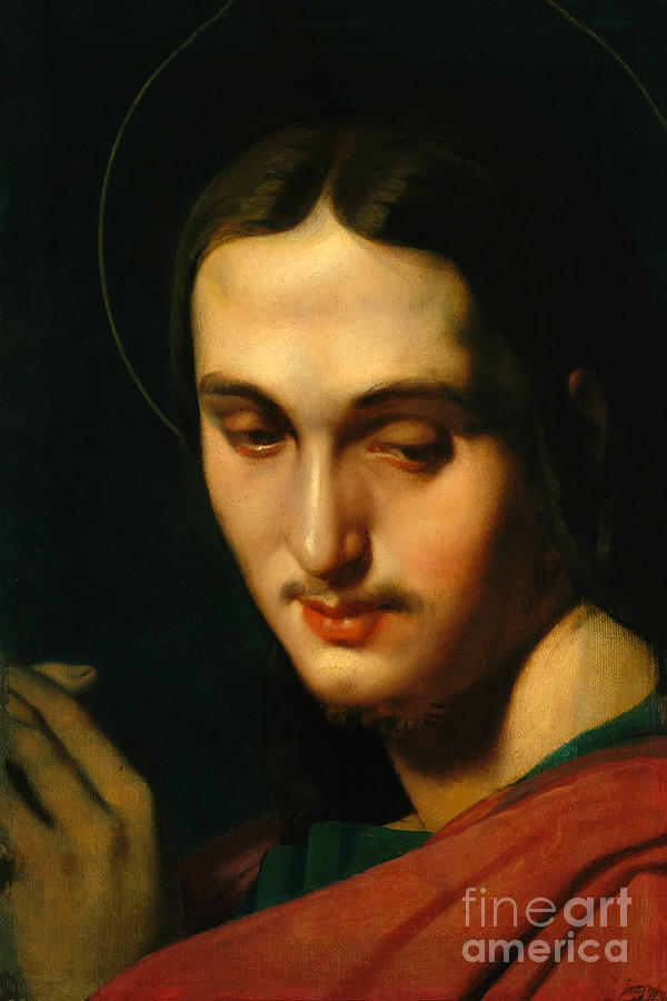 Head of Saint John the Evangelist #1 Painting by Jean-Auguste-Dominique Ingres