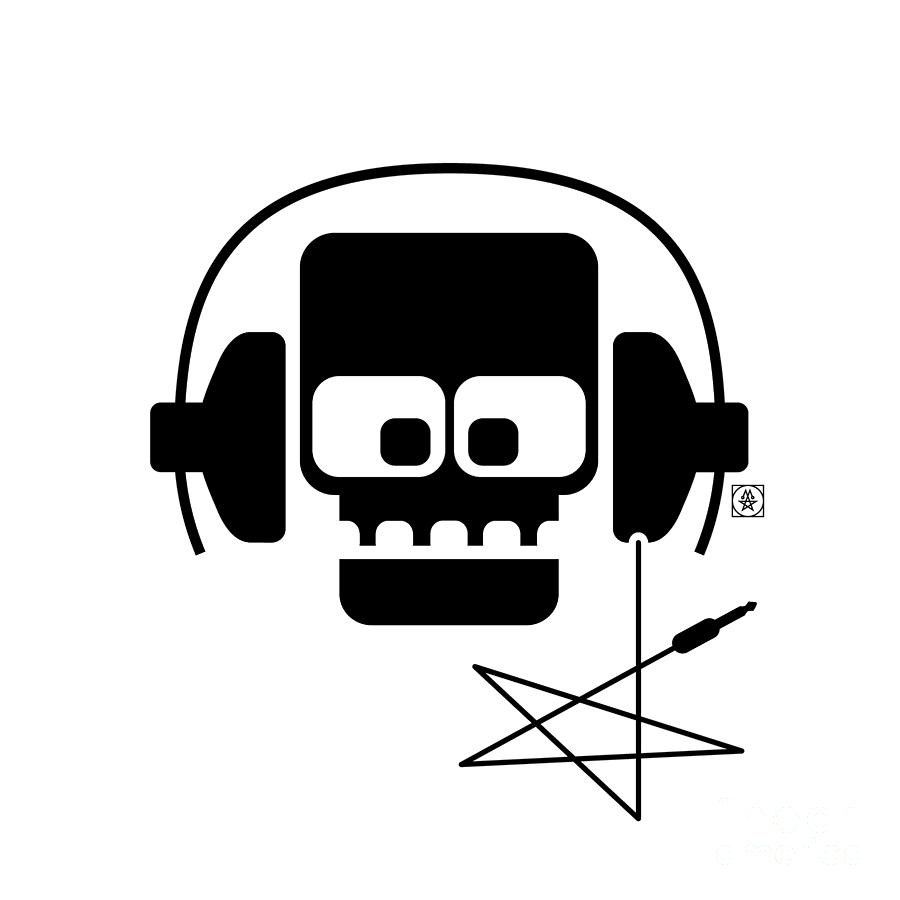 Headphone Skull #1 Mixed Media by Milton Thompson