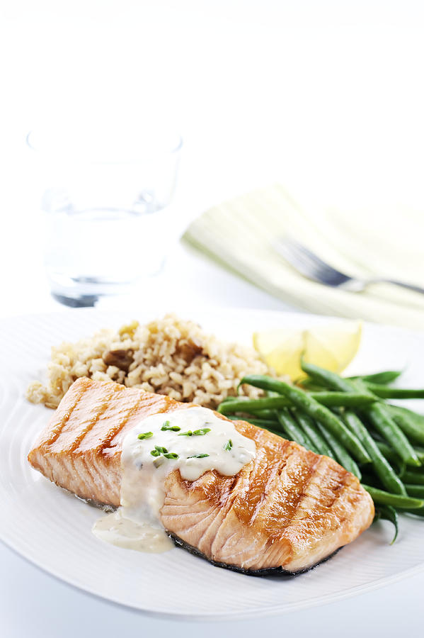 Healthy Salmon Dinner #1 Photograph by NightAndDayImages