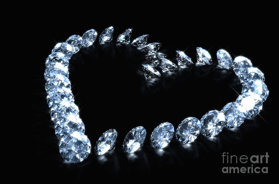 Heart Array Of Diamonds Digital Art
