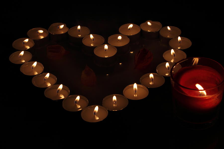 Heart of candles #1 Photograph by Metanna