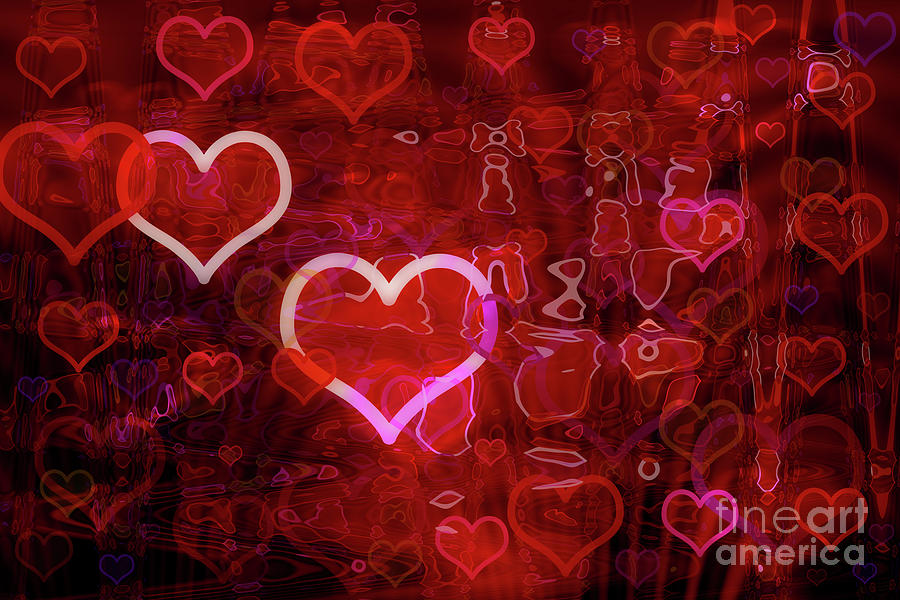 Abstract Digital Art - Heart Pattern #1 by Jonathan Welch