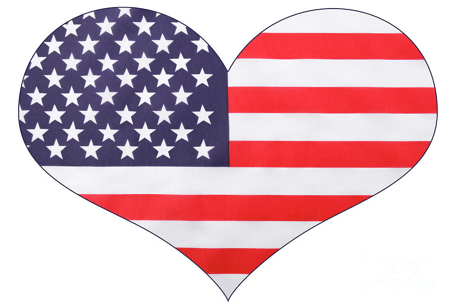 Heart shape USA Flag #1 Photograph by Milleflore Images