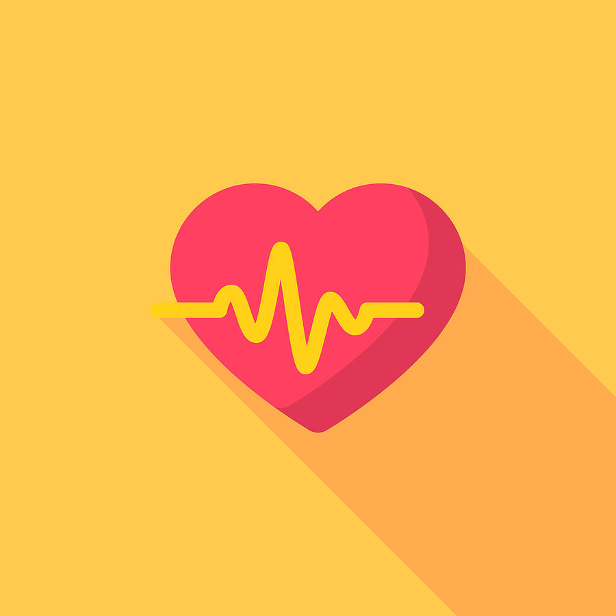 Heartbeat Flat Icon. Pixel Perfect. For Mobile and Web. #1 Drawing by Rambo182