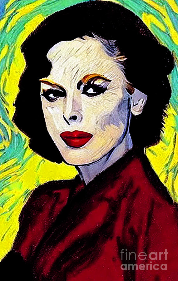 Hedy Lamarr Actress Unique Art Style Mixed Media by Lisa Von - Fine Art ...