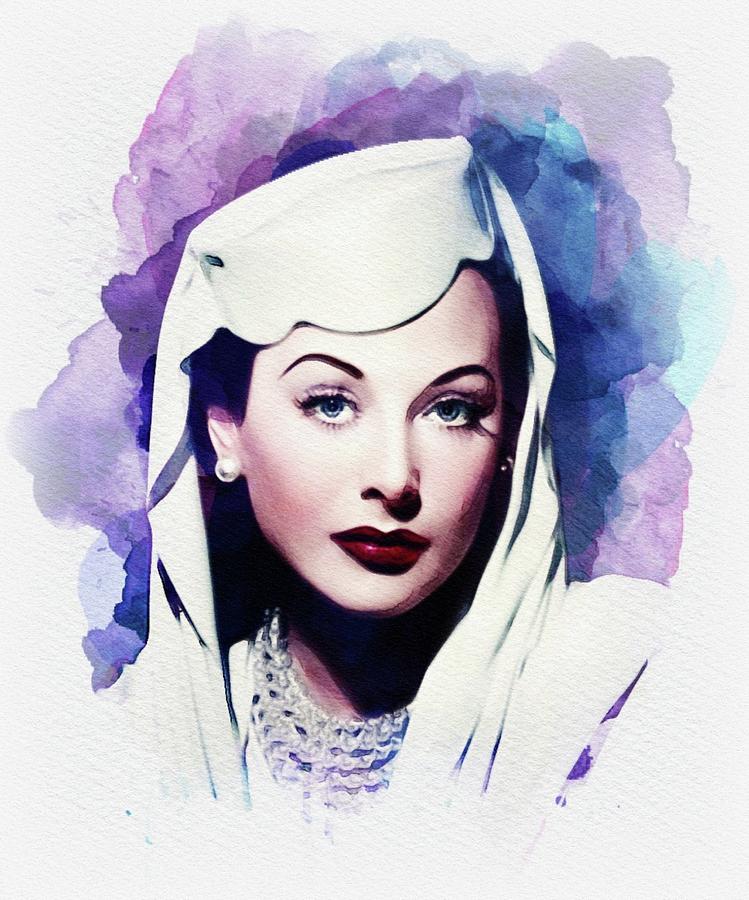 Hedy Lamarr, Movie Legend Painting by Esoterica Art Agency - Fine Art ...