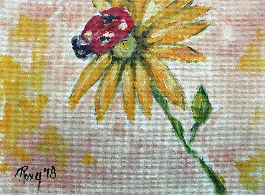 Hello Ladybug #1 Painting by Roxy Rich