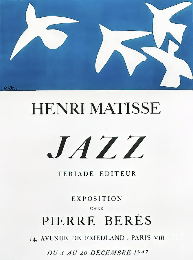 Henri Matisse Jazz Exposition Poster Paris 1947 Drawing by M G Whittingham