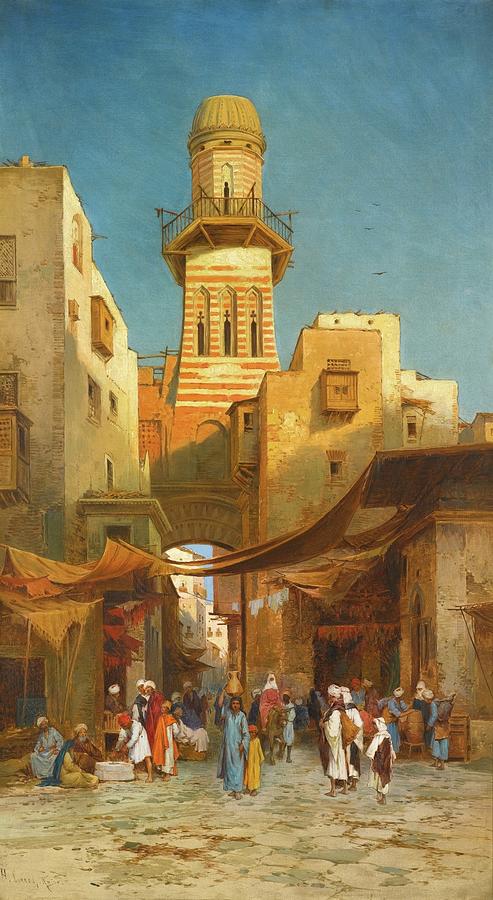 Hermann Corrodi 1844 - 1905   An Eastern Gateway Painting